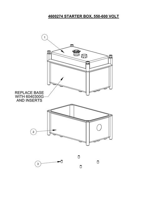 CP15EXL Starter Box, 550-600 Volt Assembly Parts