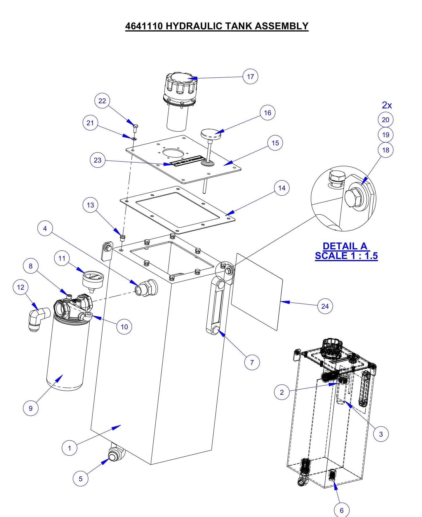 CP18BVXL Hydraulic Tank Assembly Parts