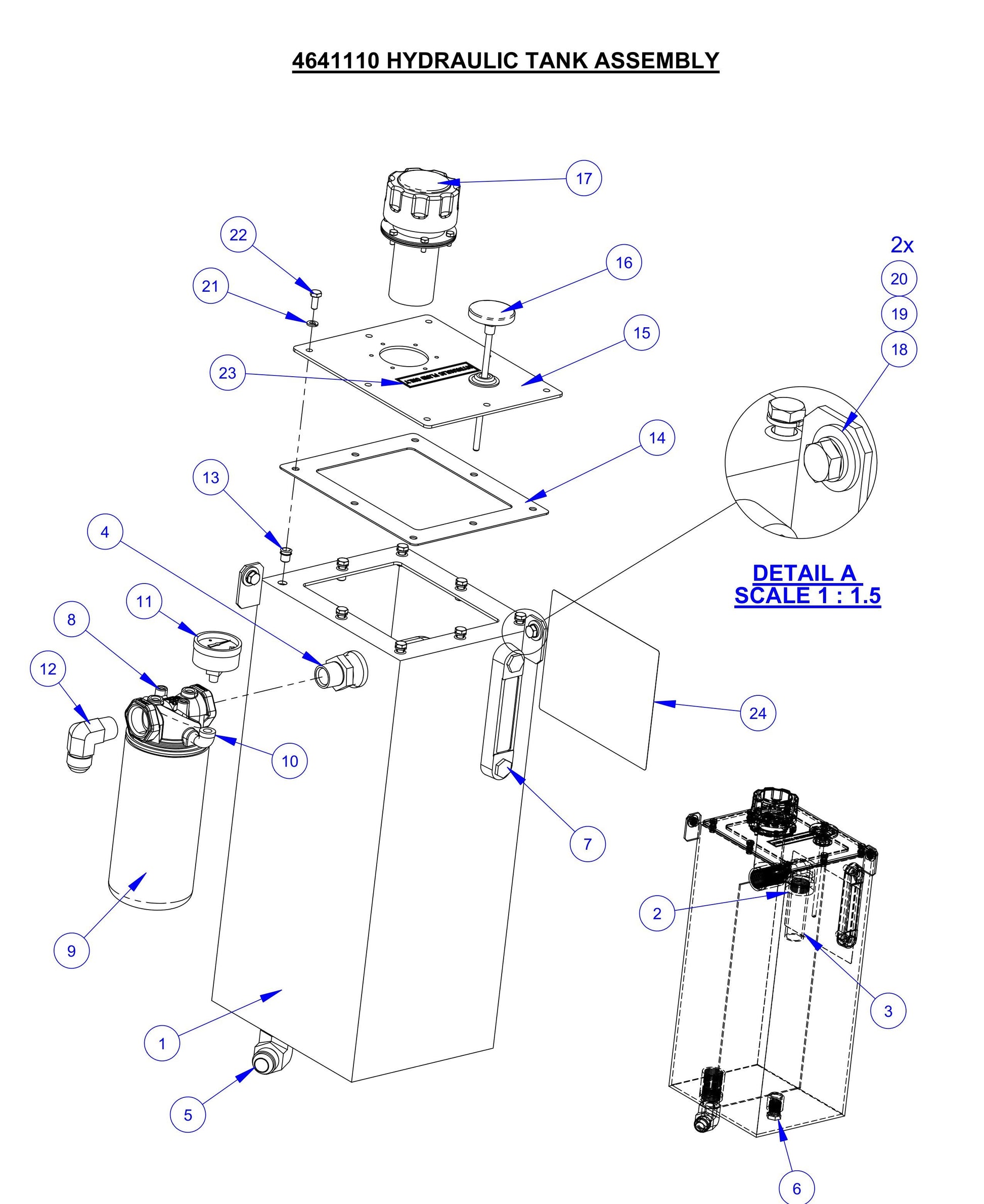 CP18BVXL Hydraulic Tank Assembly Parts