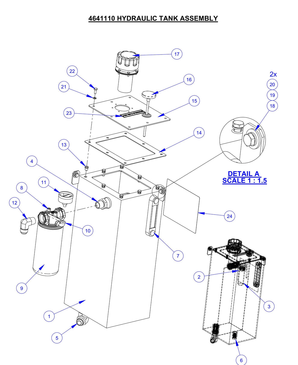 CP18BVXL Hydraulic Tank Assembly Parts