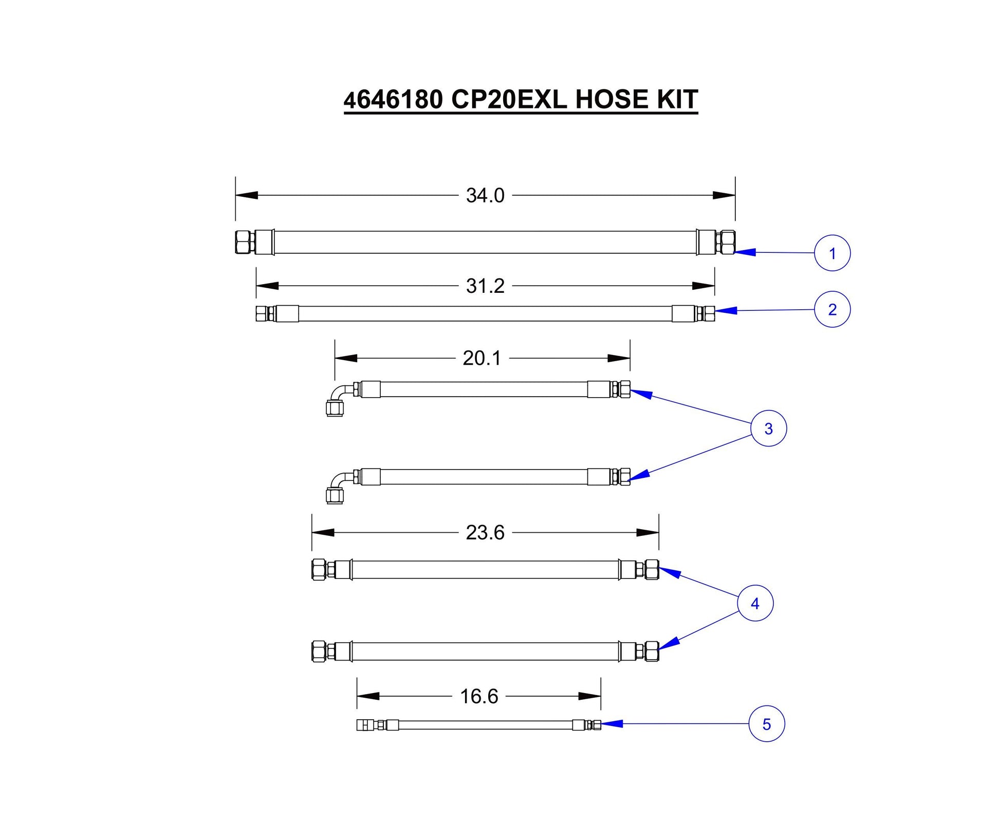 CP20EXL Hose Kit Assembly Parts