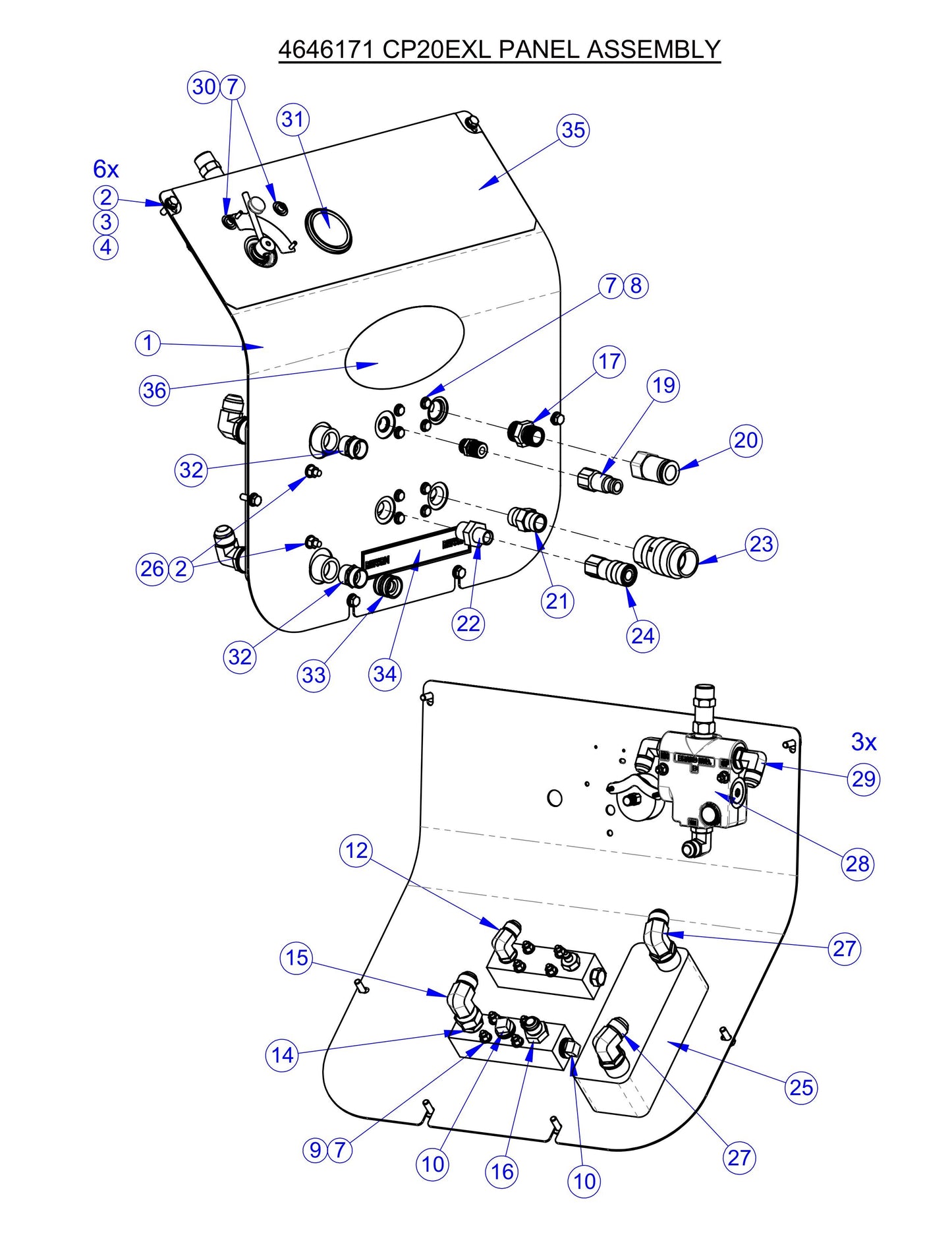 CP20EXL Panel Assembly Parts