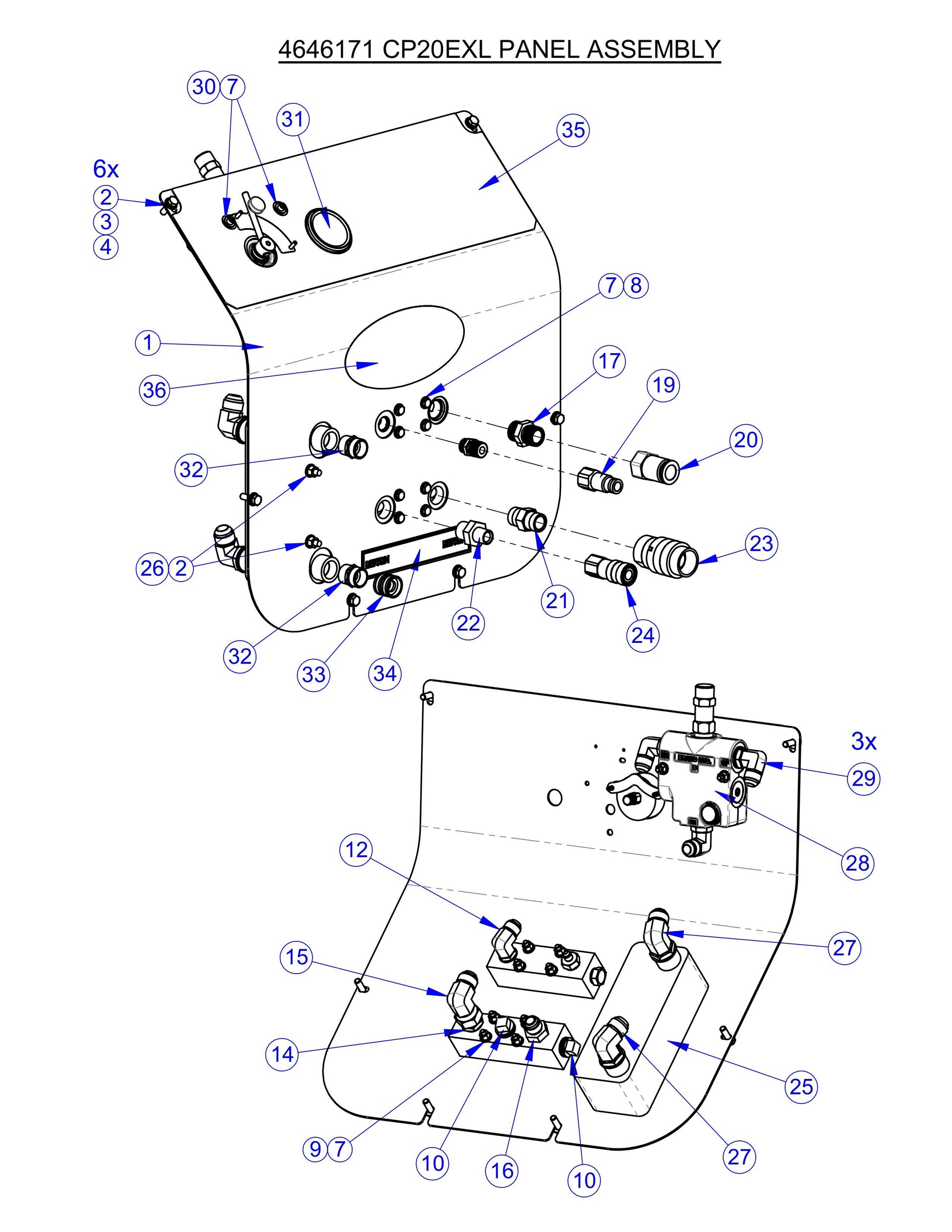 CP20EXL Panel Assembly Parts