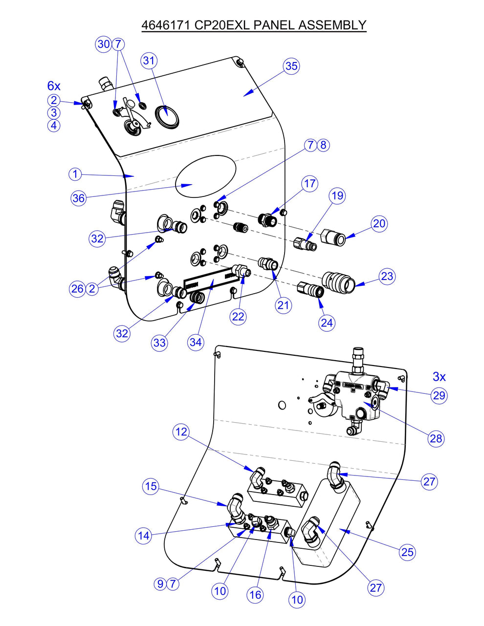 CP20EXL Panel Assembly Parts