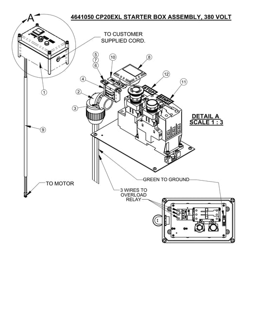 CP20EXL Starter Box Assembly, 380 Volt Parts