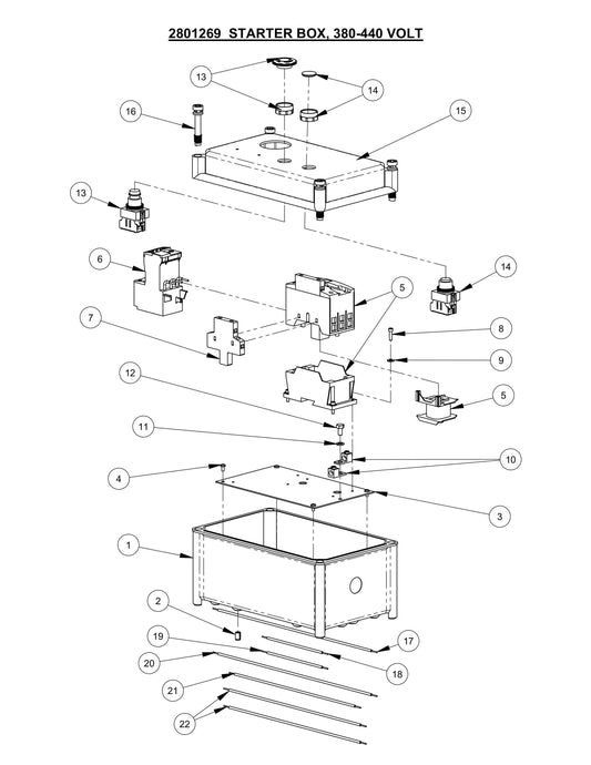 CP20EXL Fig-2 Starter Box, 380-440 Volt Assembly Parts