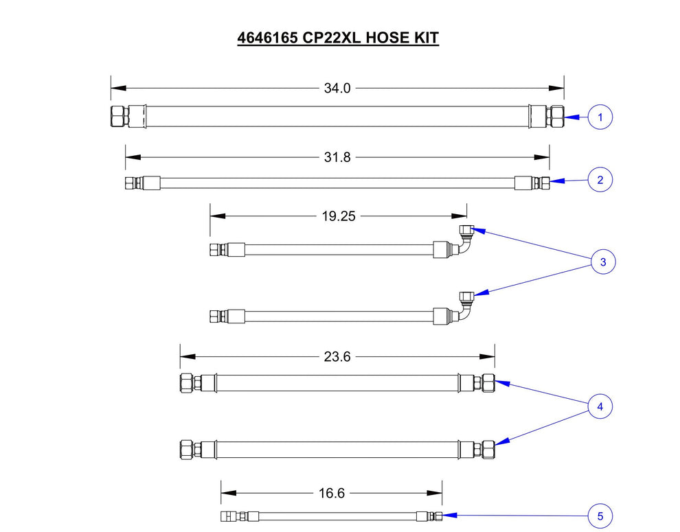 CP22XL Hose Kit Assembly Parts