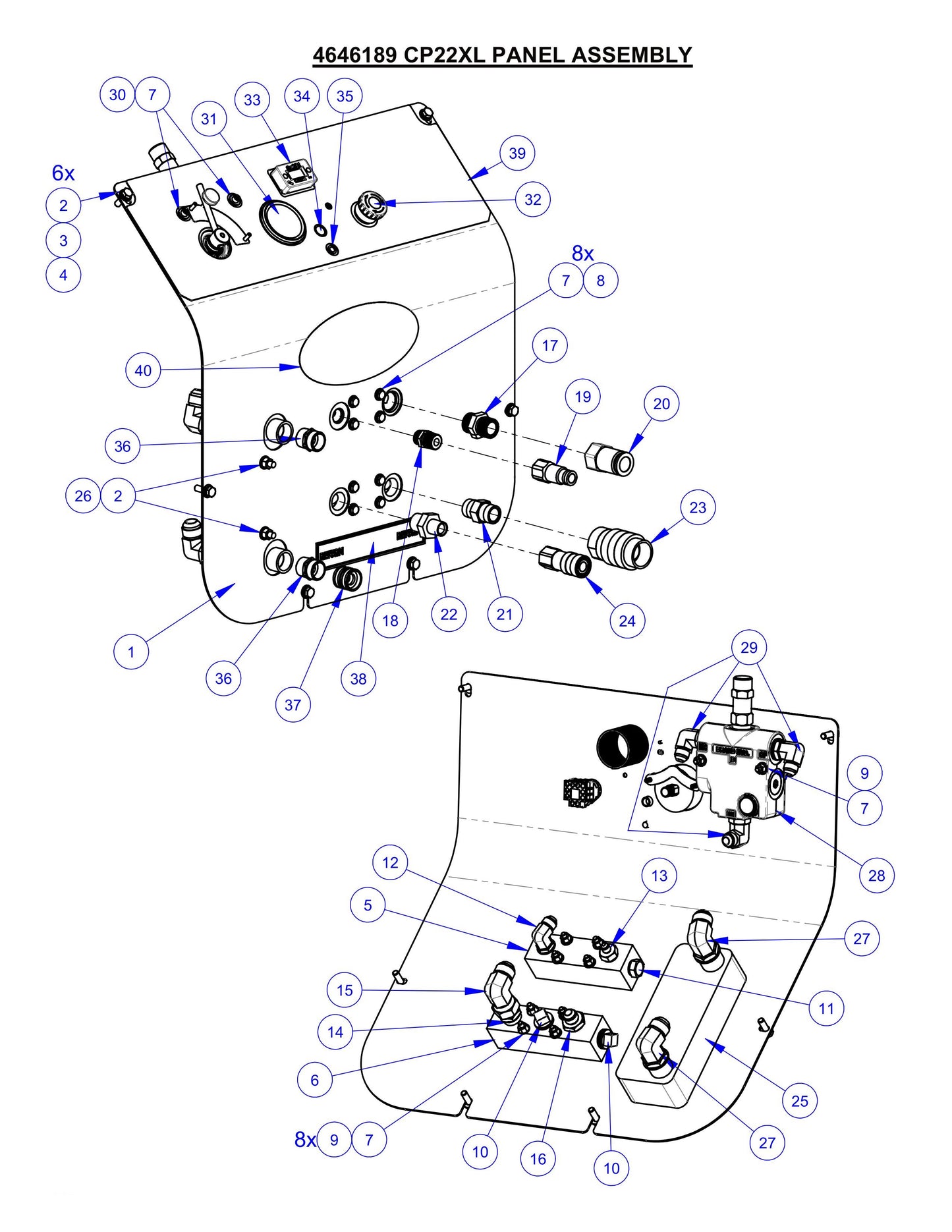 CP22XL Panel Assembly Parts