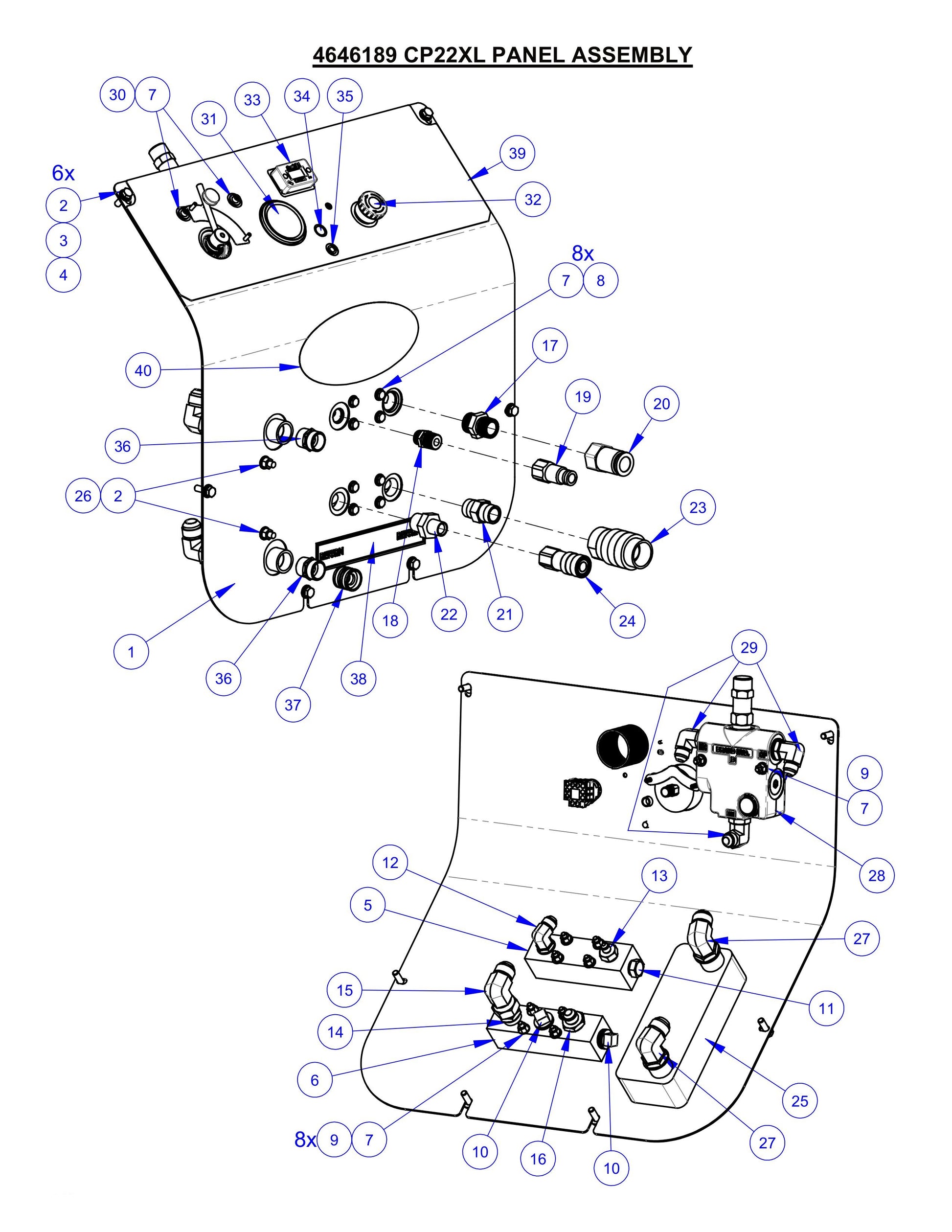 CP22XL Panel Assembly Parts