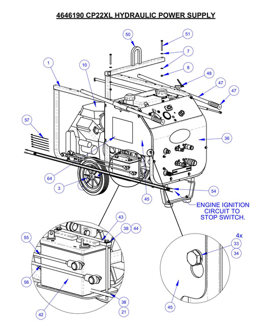 CP22XL Hydraulic Power Supply Assembly Parts