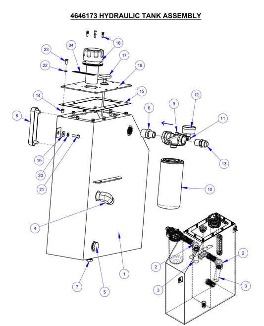 CP35BVXL Hydraulic Tank Assembly Parts