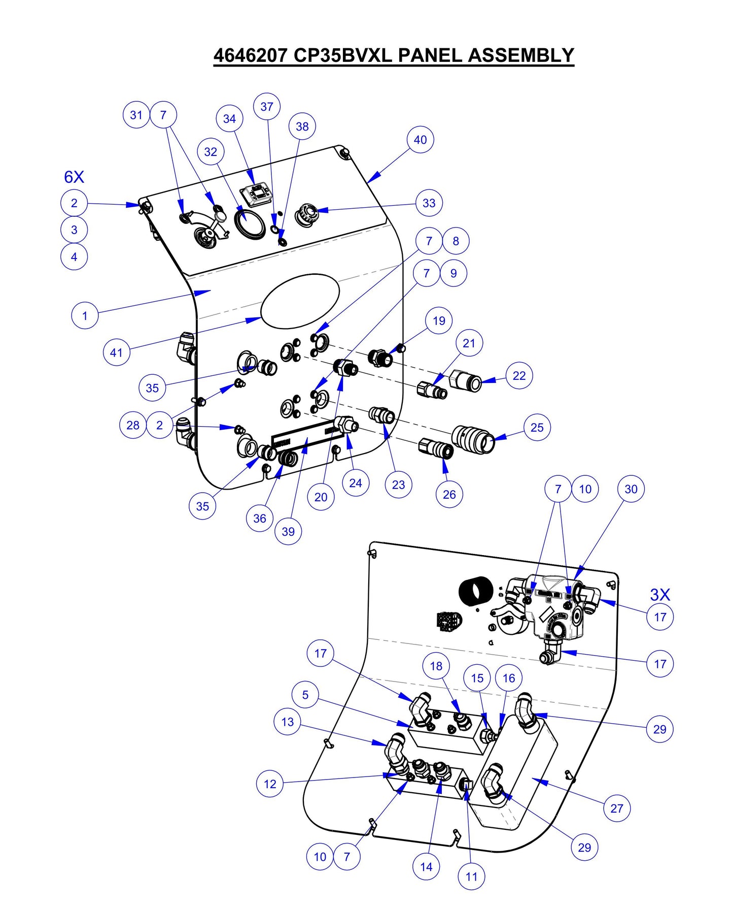 CP35BVXL Panel Assembly Parts