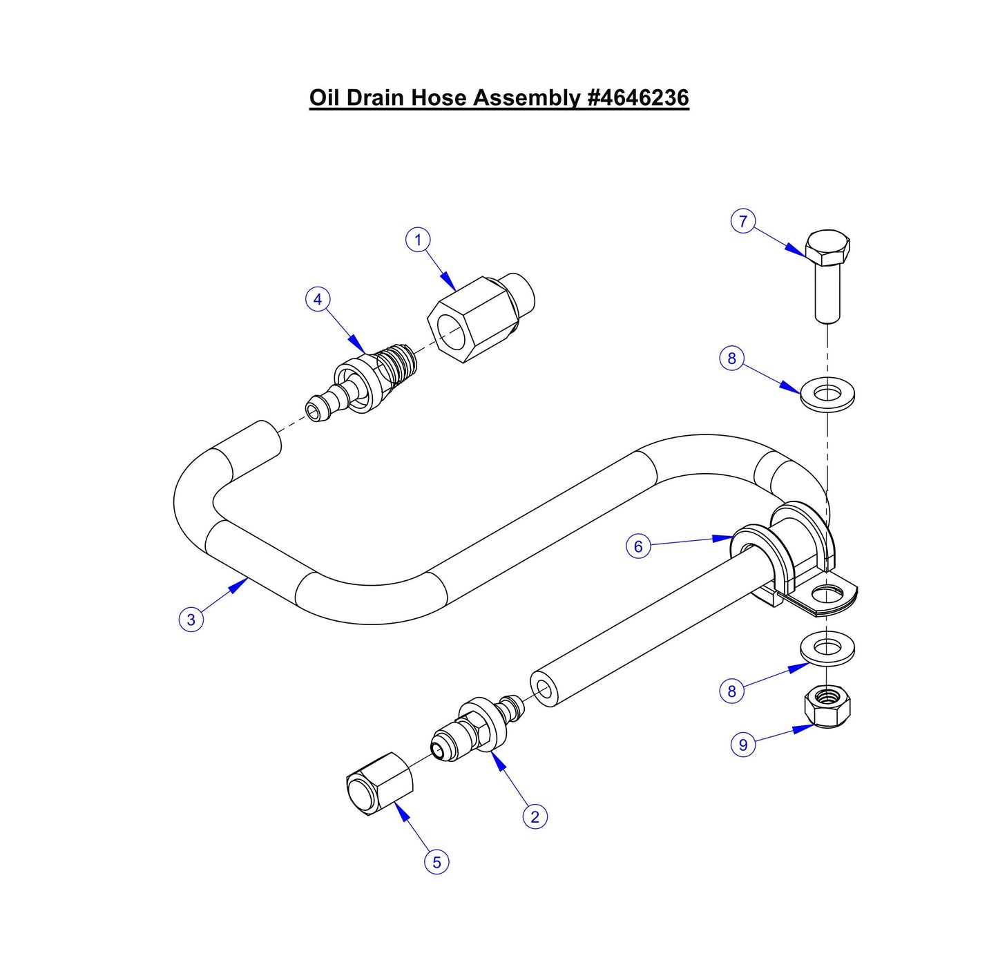 CP35BVXL Oil Drain Hose Assembly Parts