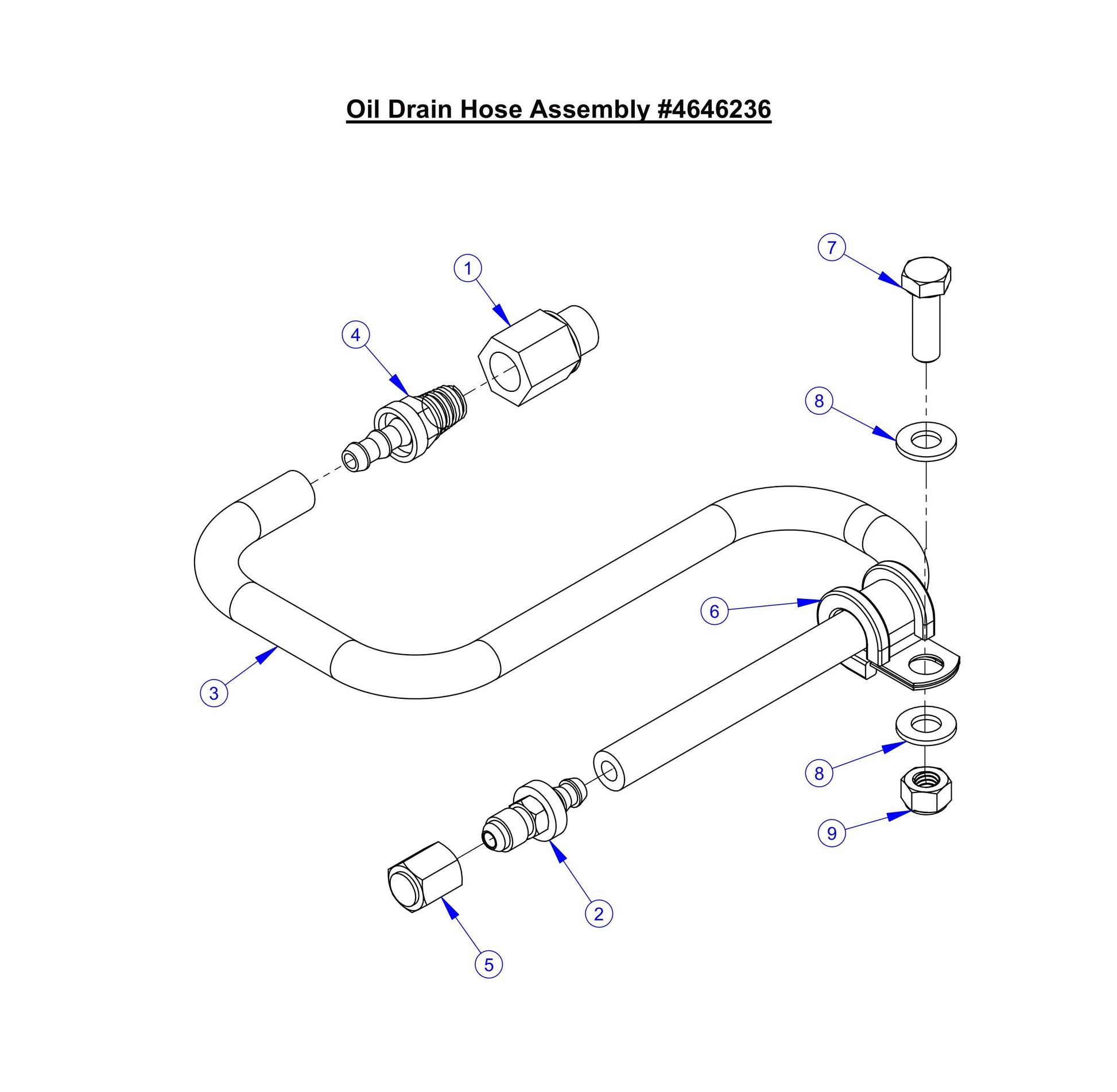 CP35BVXL Oil Drain Hose Assembly Parts