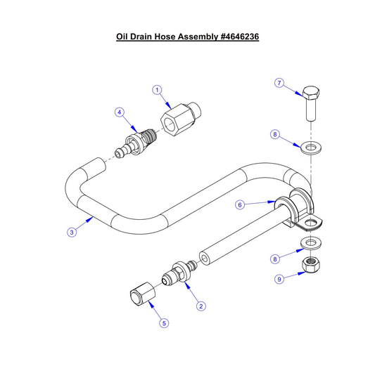 CP35BVXL Oil Drain Hose Assembly Parts