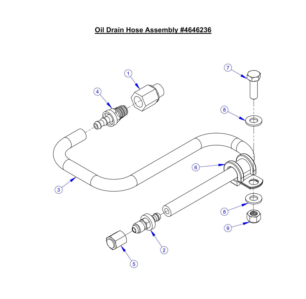 CP35BVXL Oil Drain Hose Assembly Parts