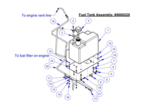 CP38KXL Fuel Tank Assembly Parts