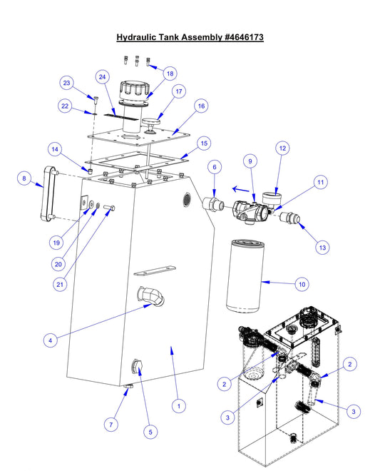 CP38KXL Hydraulic Tank Assembly Parts