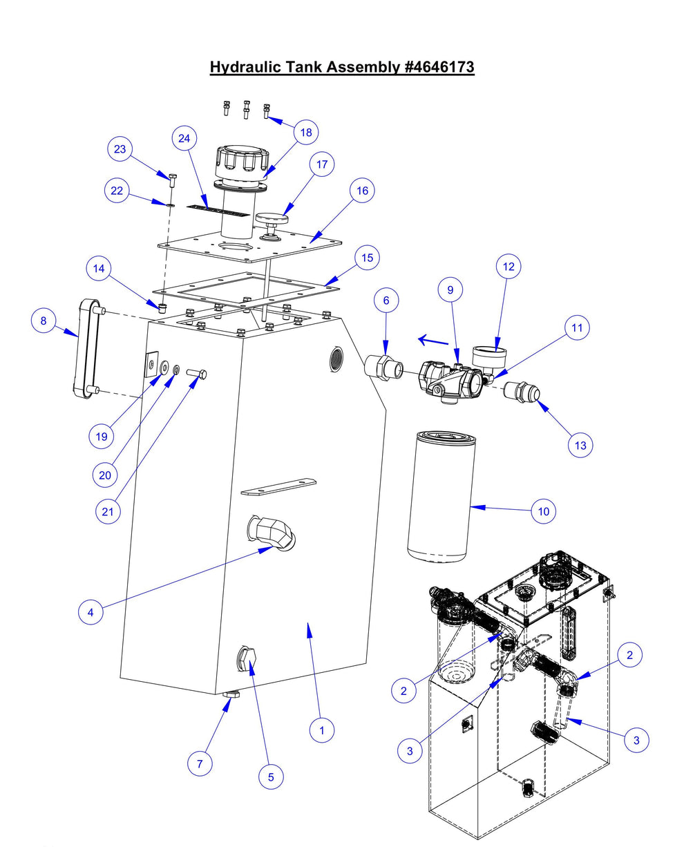 CP38KXL Hydraulic Tank Assembly Parts