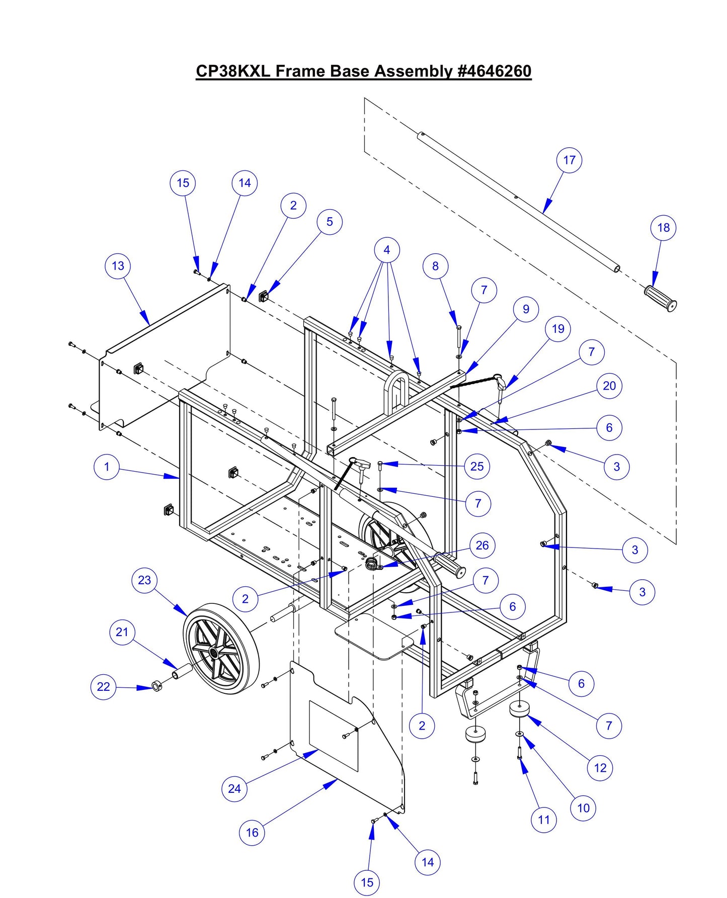 CP38KXL Frame Base Assembly Parts