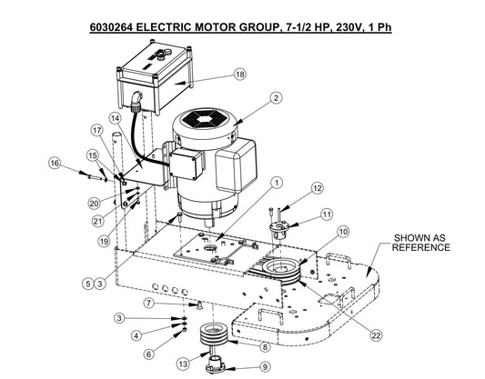 CC200,CPG200 Electric Motor Group, 7-1/2 HP, 230V 1-PH Assembly Parts-1