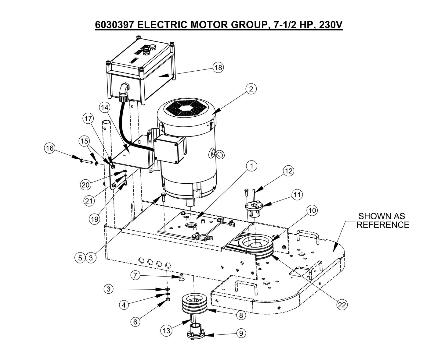 CC200,CPG200 Electric Motor Group, 7-1/2 HP, 230V Assembly Parts-2