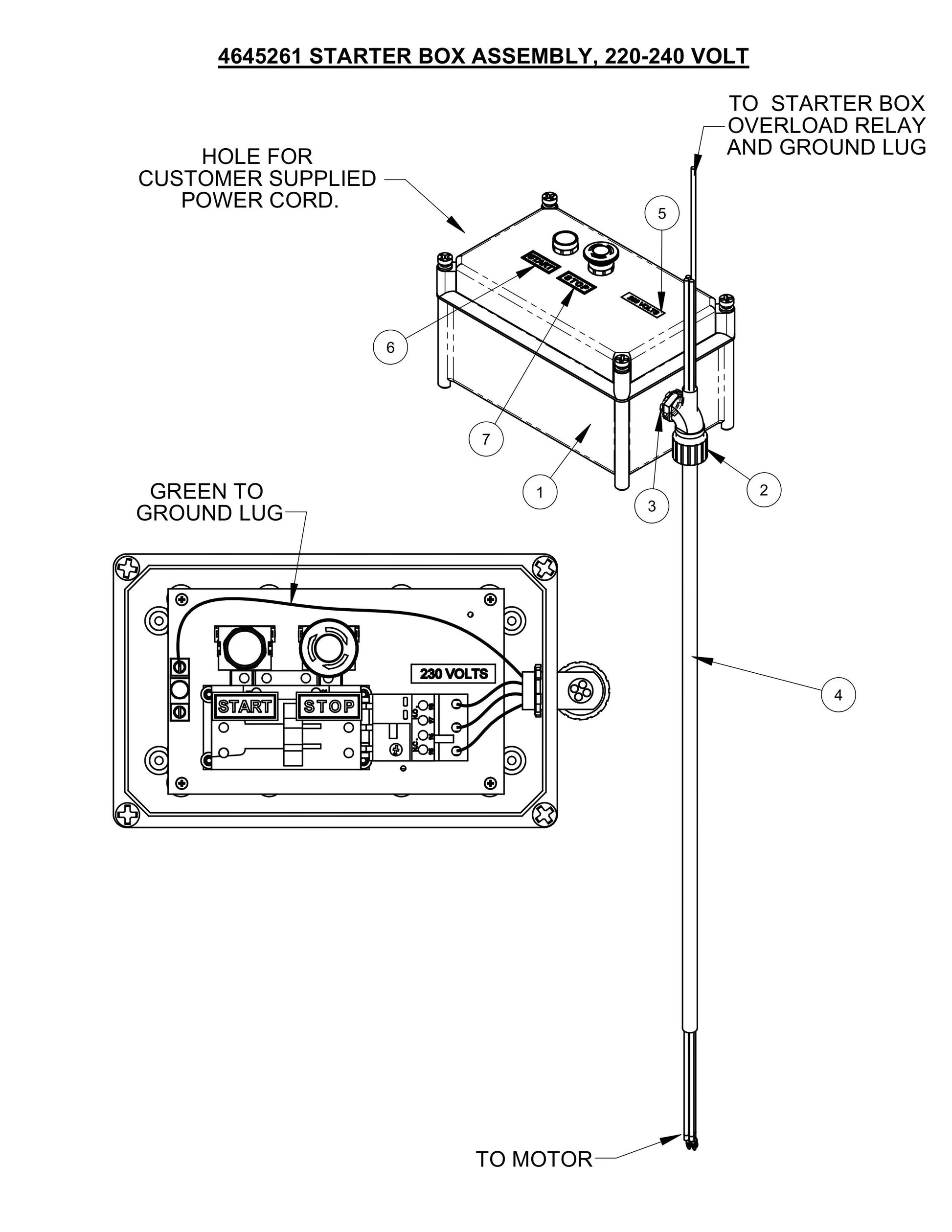CC200,CPG200 Starter Box Assembly, 220-240 Volt Parts-2