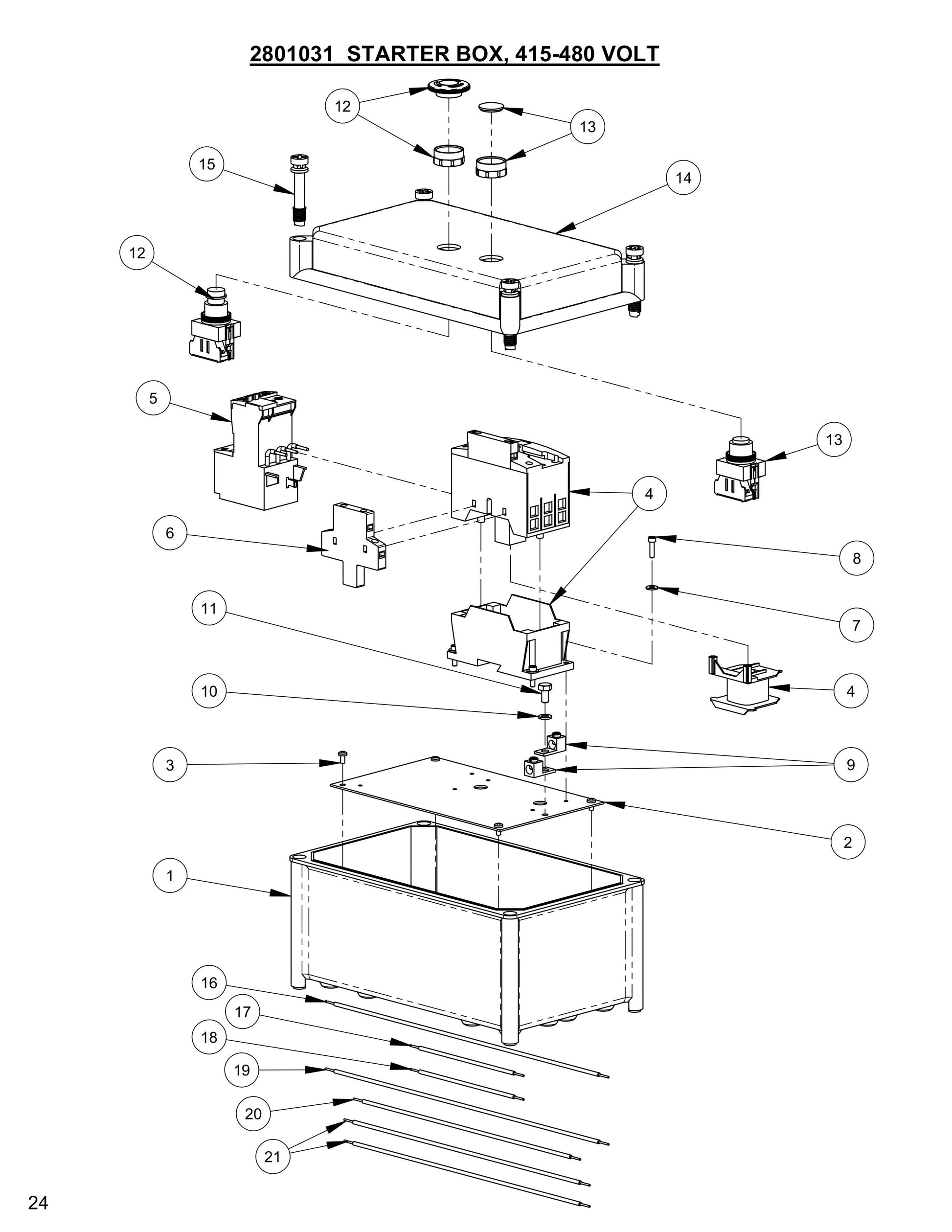 CC200,CPG200 Starter Box, 415-480 Volt Assembly Parts Fig-2