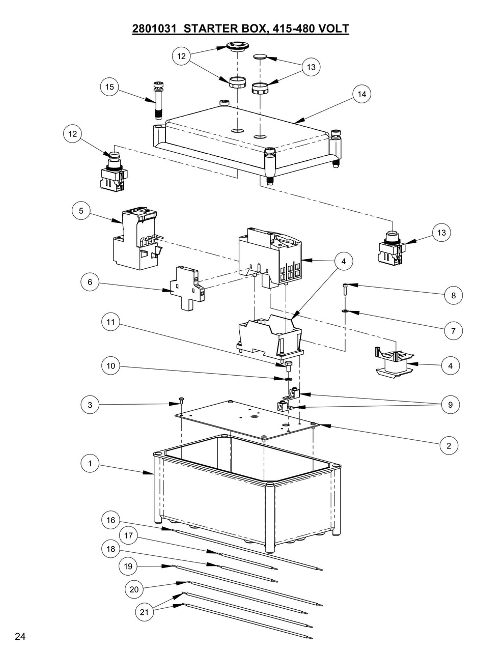 CC200,CPG200 Starter Box, 415-480 Volt Assembly Parts Fig-2
