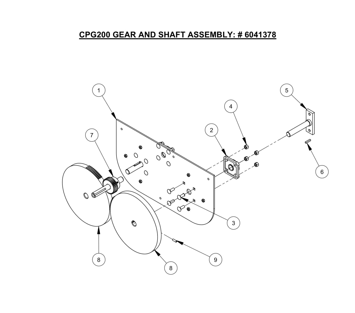 CC200,CPG200 Gear And Shaft Assembly Parts