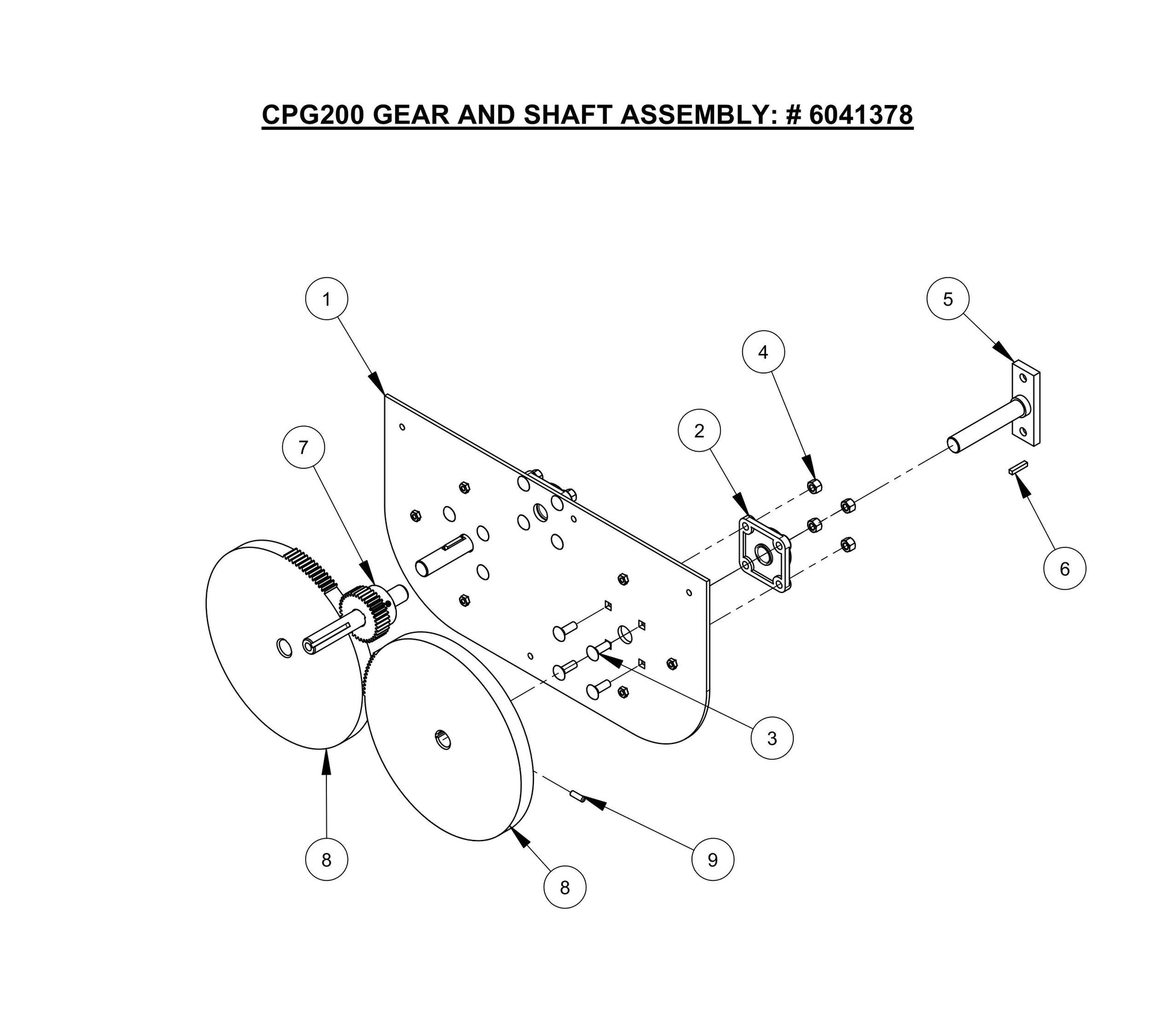 CC200,CPG200 Gear And Shaft Assembly Parts