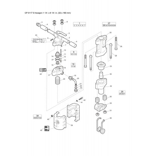 CP 0117 S hexagon 1 1/4 x 6 1/4 in. (32 x 160 mm) Pneumatic Breaker Parts By Chicago Pneumatics