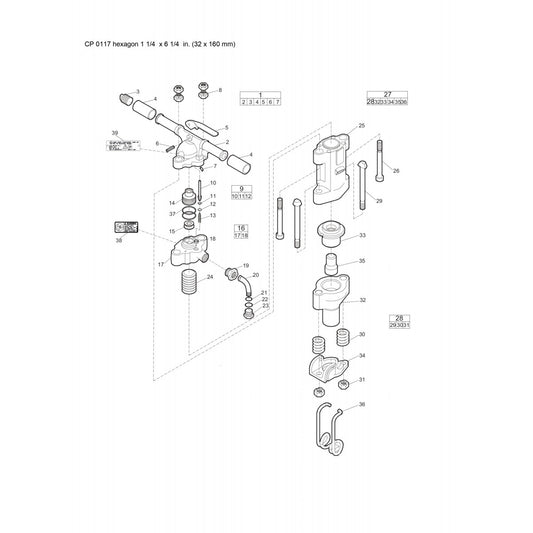CP 0117 Hexagon 1 1/4 x 6 1/4 in. (32 x 160 mm) Pneumatic Breaker Parts By Chicago Pneumatics