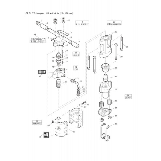 CP 0117 S Hexagon 1 1/8 x 6 1/4 in. (28 x 160 mm) Pneumatic Breaker Parts By Chicago Pneumatics