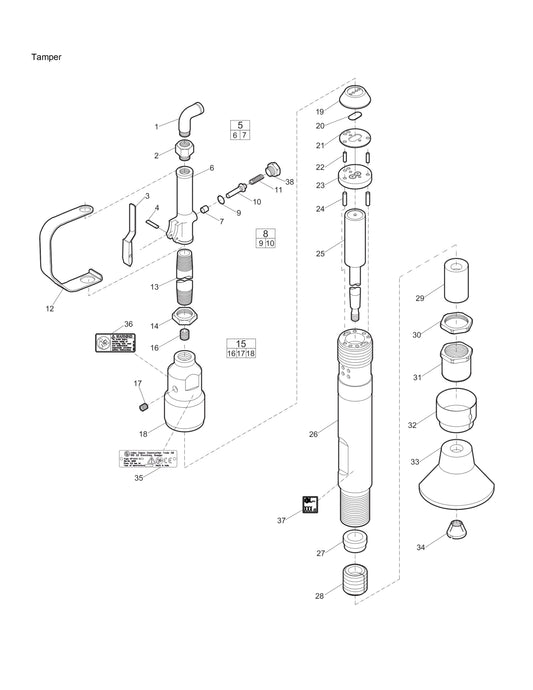 CP 0003 Tampers Parts By Chicago Pneumatic 