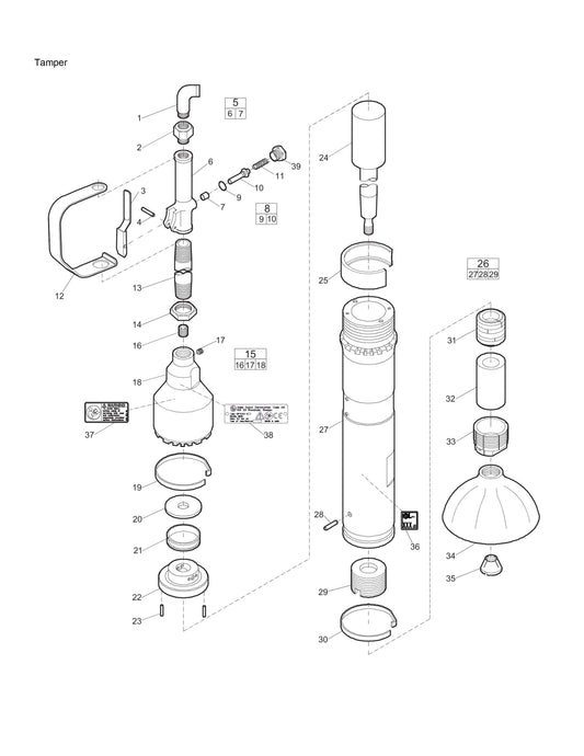 CP 0004 Tamper Parts For Chicago Pneumatic
