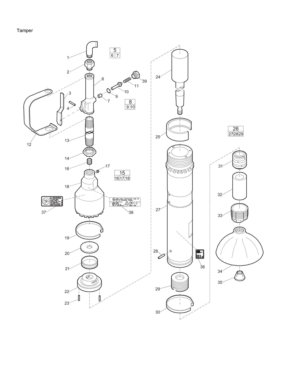 CP 0004 Tamper Parts For Chicago Pneumatic
