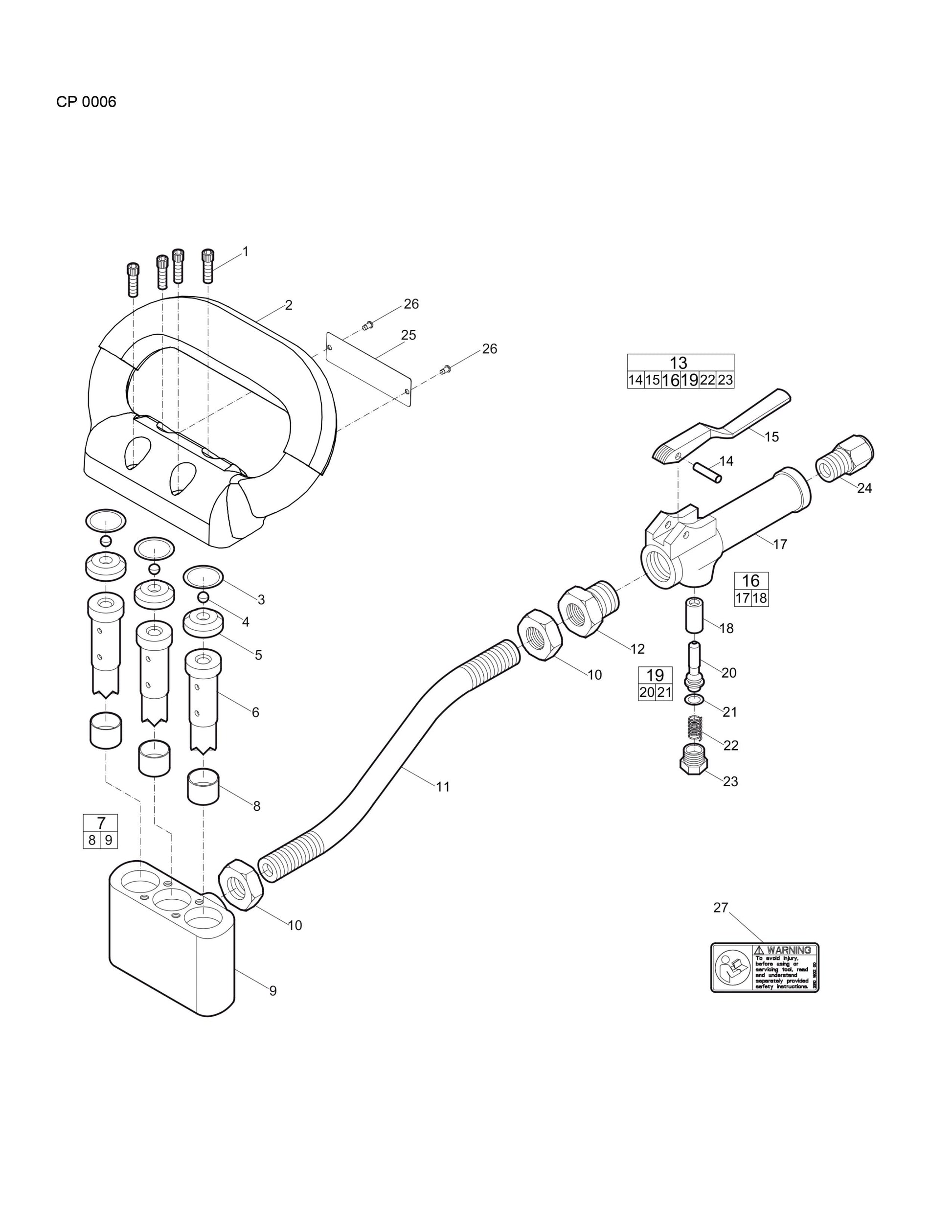 CP 0006 Scabbler Parts By Chicago Pneumatics