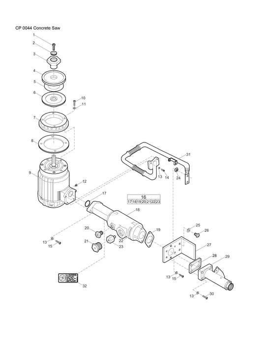 CP 0044 Concrete Saw Parts By Chicago Pneumatics
