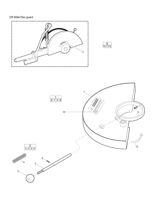 CP 0044 Disc guard Parts By Chicago Pneumatics