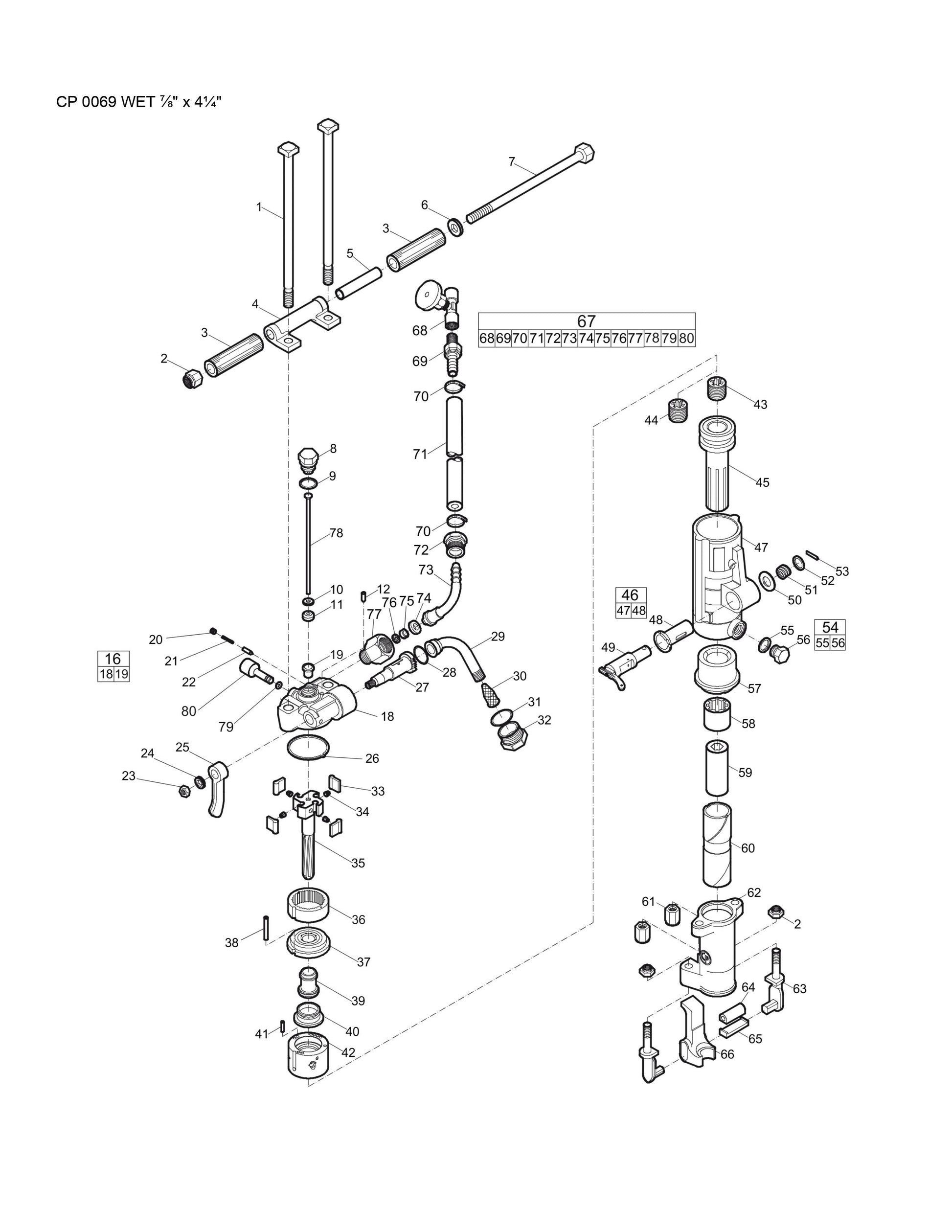 CP 0069 ⅞&quot; x 4¼&quot; Surface Rock Drill Parts By Chicago Pneumatic 