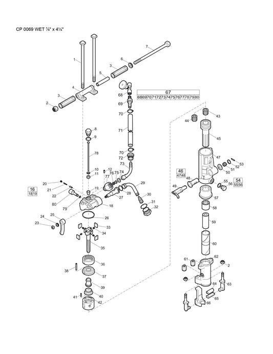 CP 0069 ⅞&quot; x 4¼&quot; Surface Rock Drill Parts By Chicago Pneumatic 