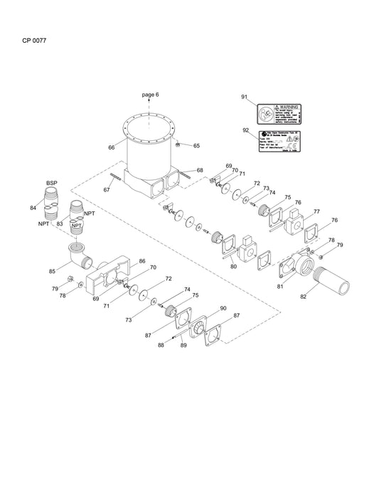 CP 0077 Sludge Pump assembly Parts 2 By Chicago Pneumatics