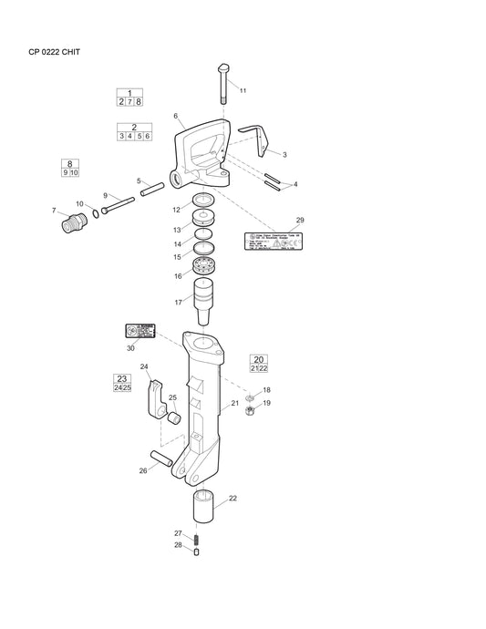 CP 0222 CHIT Pneumatic Pick Hammer Parts By Chicago Pneumatics