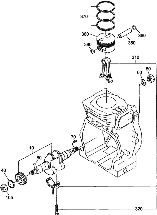 MT74FAF Robin EH-12-2D46051 Engine Crankshaft And Piston Assembly Parts