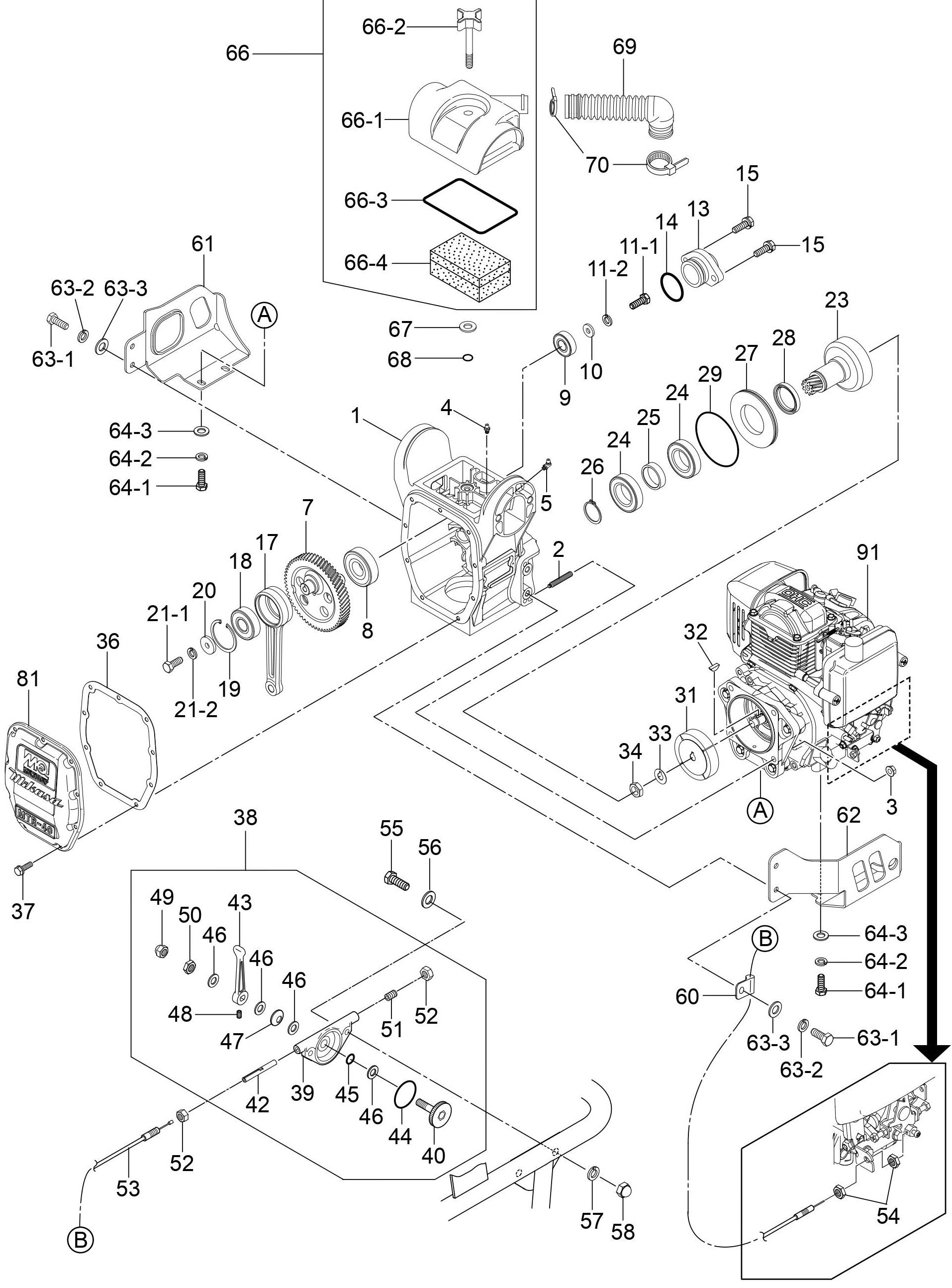 MTR40HF Crankcase And Engine Assembly Parts