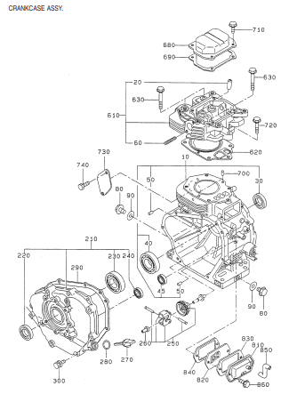 AA GA-6RZR2 —ROBIN EH-34 ENGINE — Crankcase Assembly Parts By Multiquip