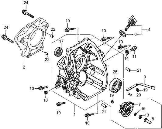 MTR40HF Honda GX100RTKRB6 Engine Crankcase Cover Assembly Parts