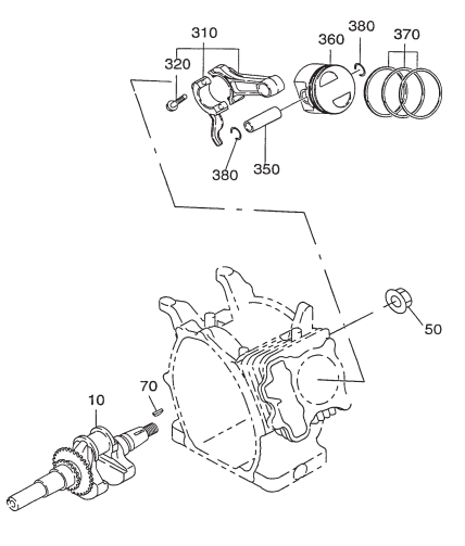 GA45R GA45RA ROBIN EX270D20110/EX270D20220— Crankshaft And Piston Assembly Parts By Multiquip