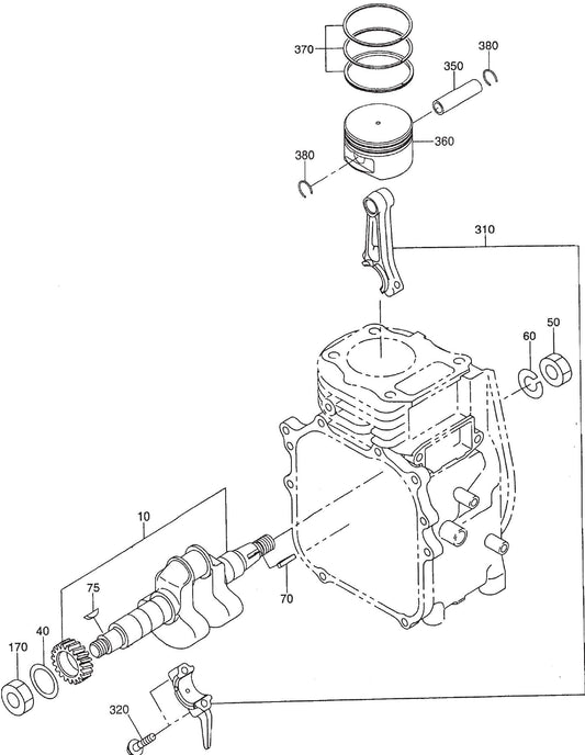 MT55F Robin EH-090D Engine Crankshaft And Piston Assembly Parts
